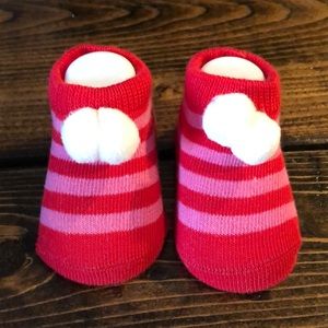 Country Kids Pom Pom Organic Cotton Socks 0-3M